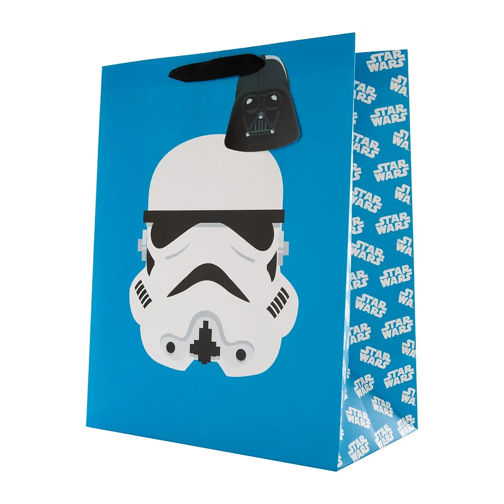Thumbnail: Any Occasion Large Gift Bag - Blue Star Wars™ Stormtrooper & Darth Vader Design