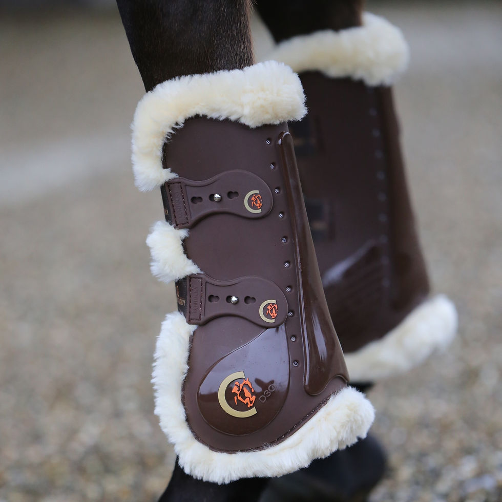 Miniature : Guêtres Elastic Moumoute Marron - Kentucky Horsewear