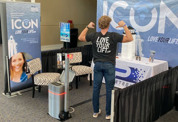 Image of a trade booth for ICON.