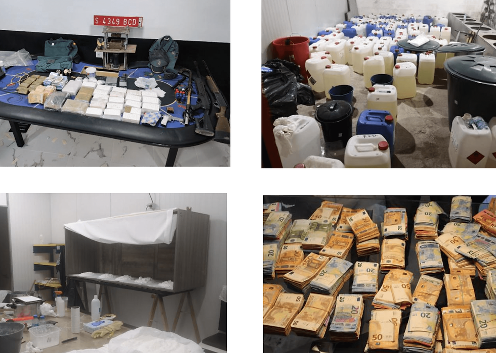 Daiktai, kuriuos Ispanijos policija konfiskavo per reidus kokaino laboratorijose (Ispanijos policijos nuotraukos)