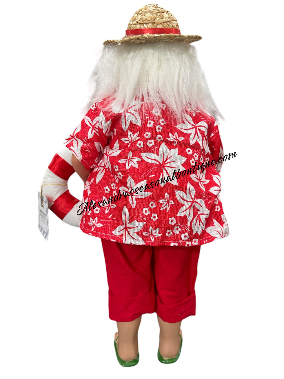 Thumbnail: Hawaiian Shirt Santa Claus With Hat Sunglasses Drink 18“ Beach Christmas 