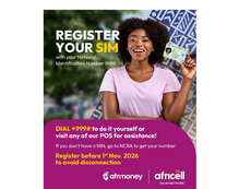 AFRICELL SL NOTICE, Register your SIM for FREE with your National Identification Number (NIN)🪪 easily with #AfricellSL📱🤩.