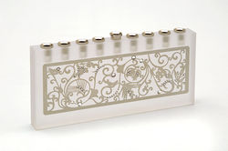 3.RECTANGLE CRYSTAL MENORA FILIGRAN