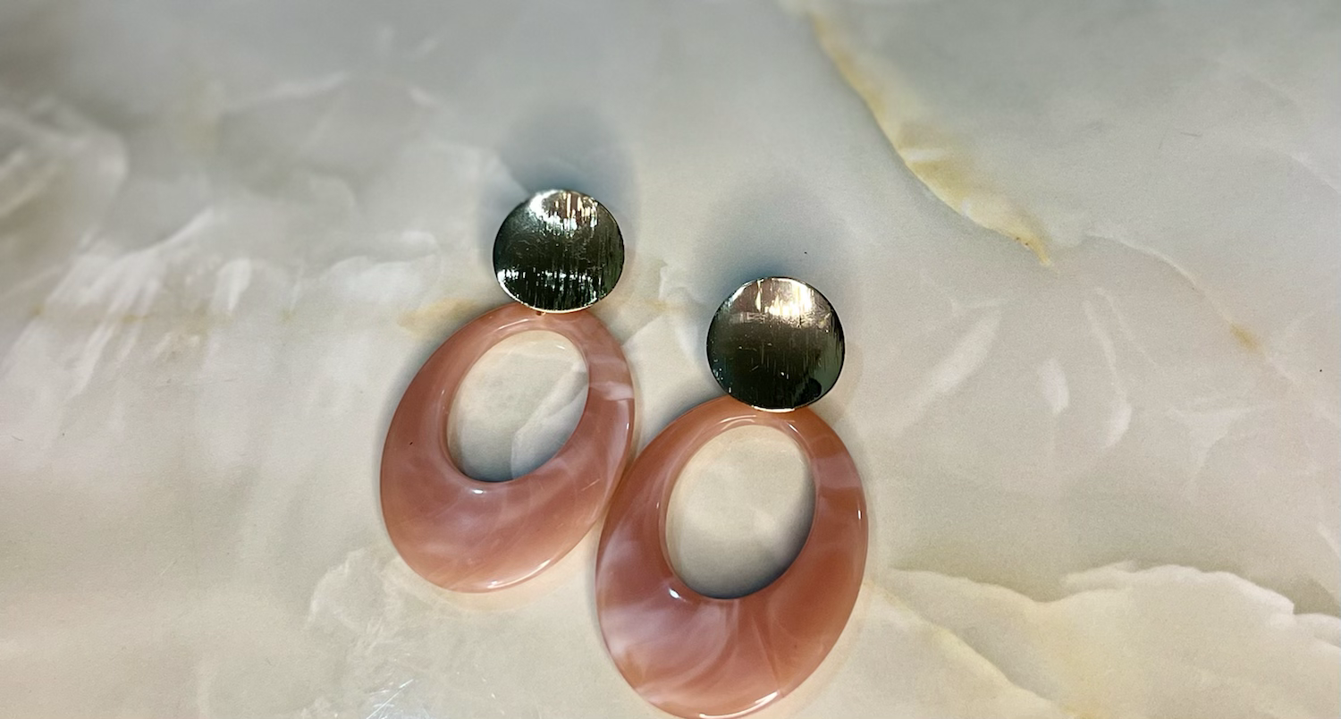 Coral Marble Earrings 