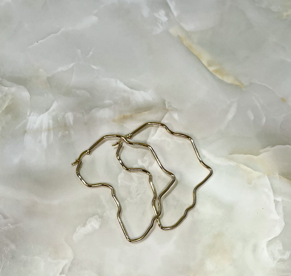 Thumbnail: Gold AFRICA Map Earrings