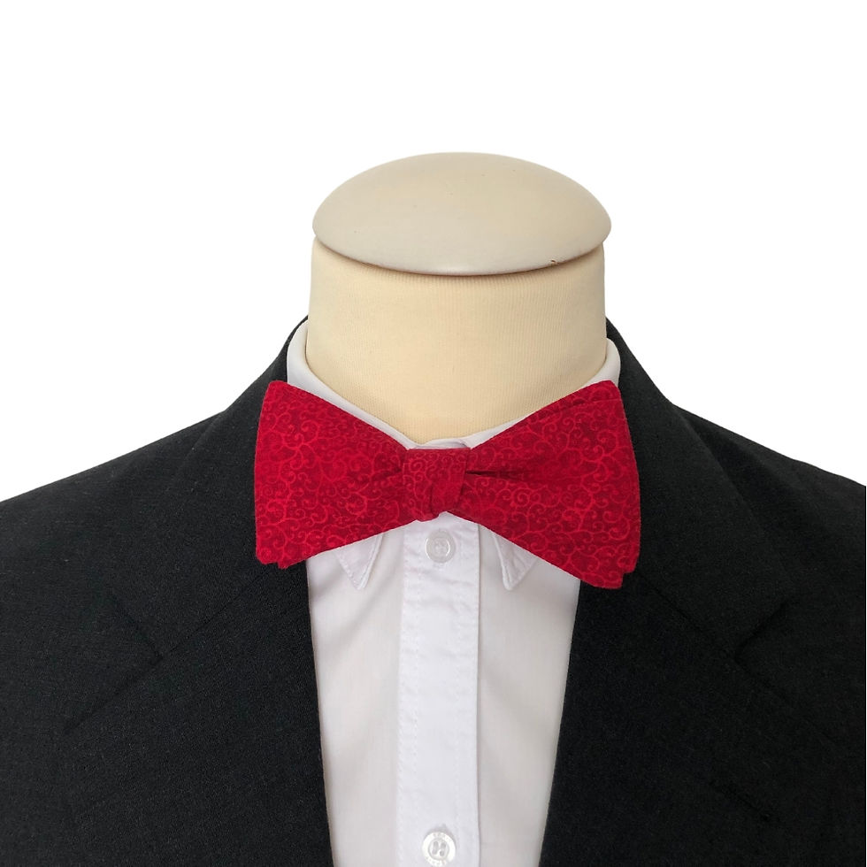 Miniaturbild: Querbinder Karminrot rot mit einem weißen Hemd kombiniert