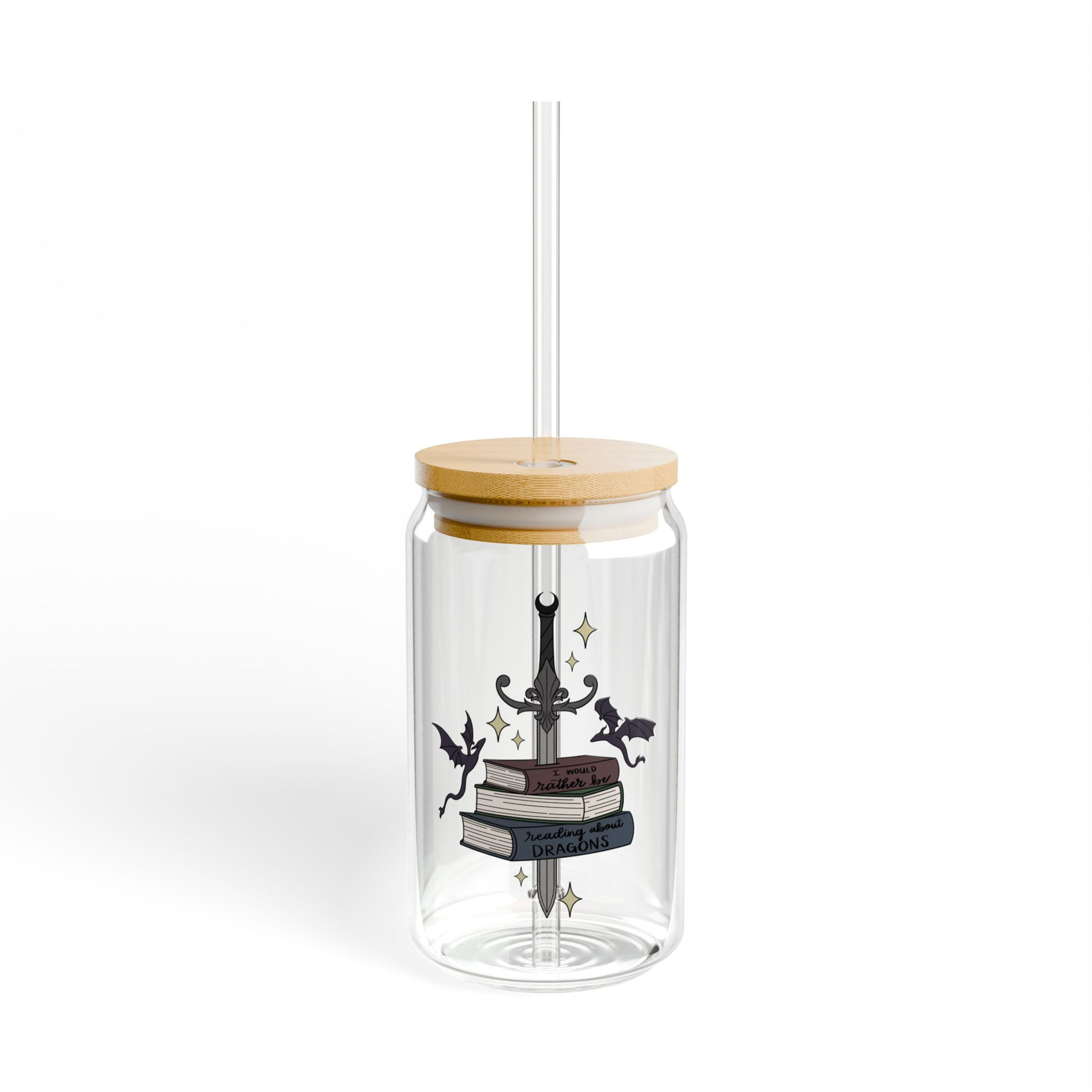 Rather Be Reading Dragons Sipper Glass