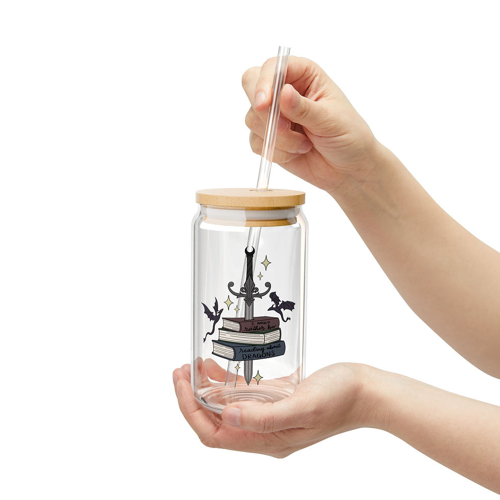 Thumbnail: Rather Be Reading Dragons Sipper Glass