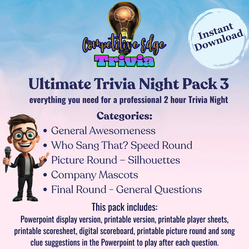 Ultimate Trivia Night Pack 3 - Trivia Game Bundle - Trivia Game ...
