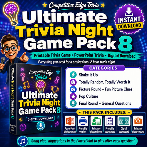Ultimate Trivia Night Pack 8 - Bar Trivia Games - Family Game Night ...