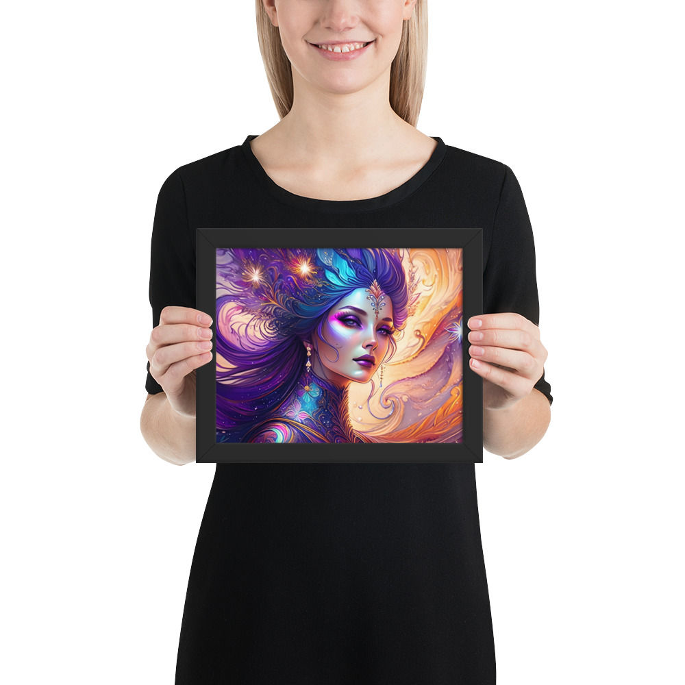 Purple Goddess Framed photo paper poster 8x10