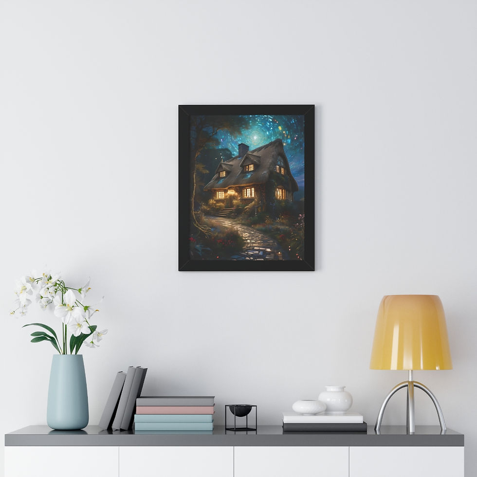Thumbnail: Fairytale Cottage Framed Vertical Poster