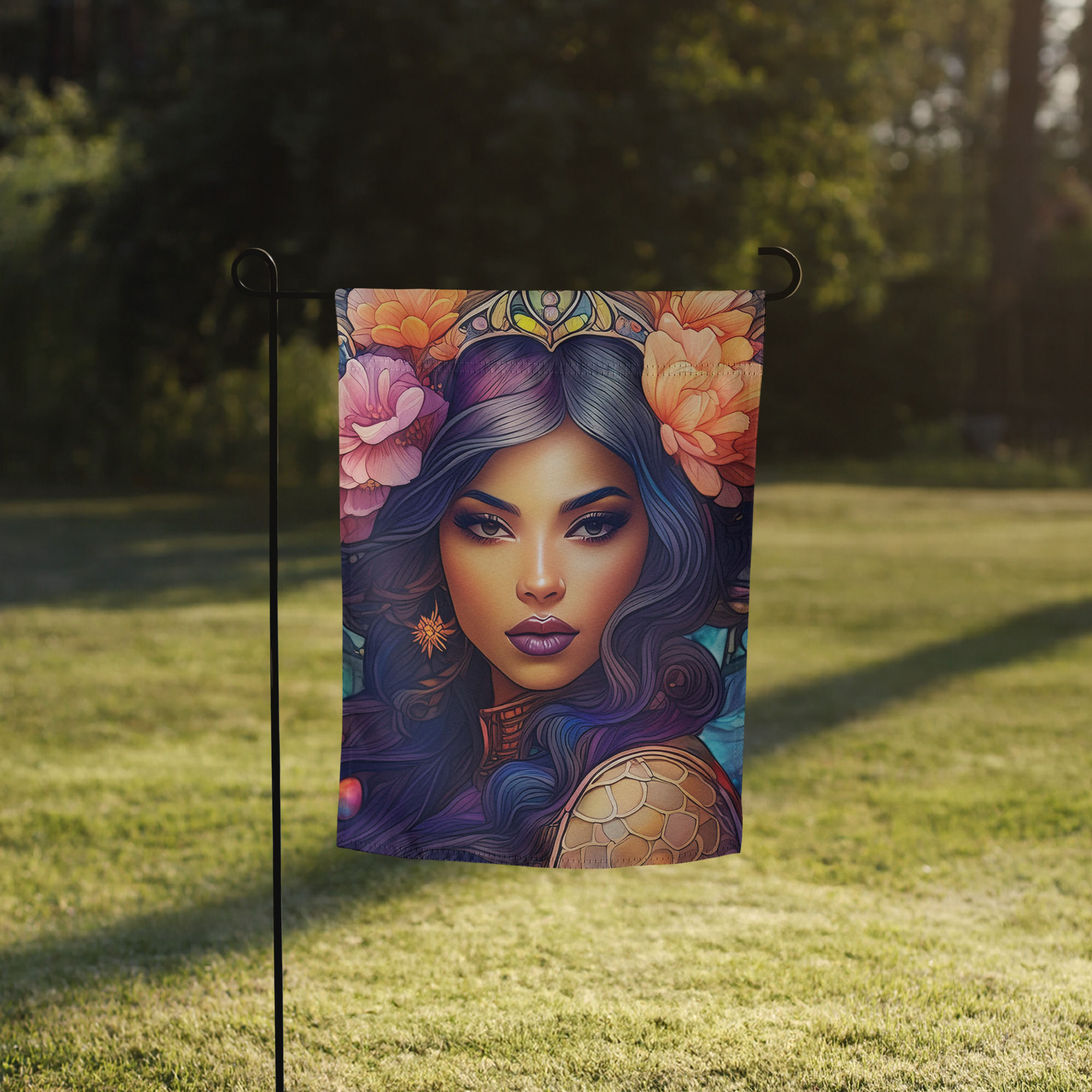The Queen of Flowers Garden flag