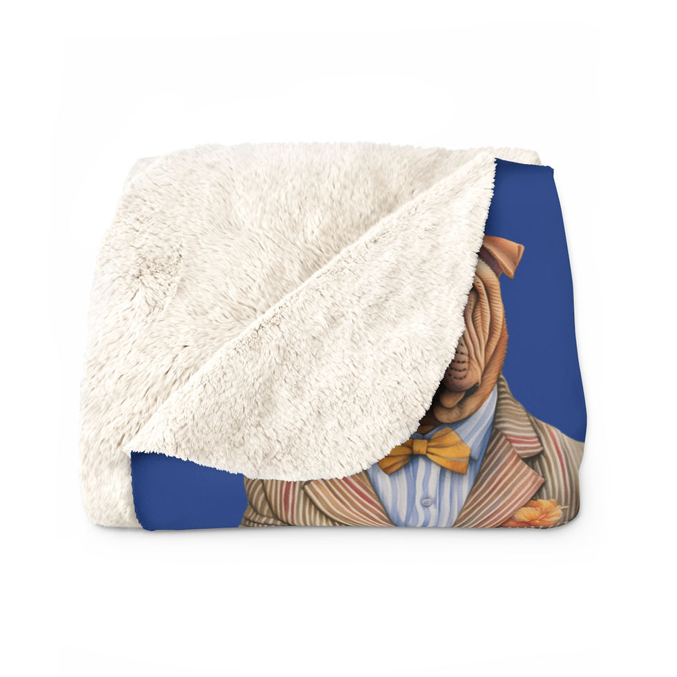 Thumbnail: Dapper Dogs Sherpa Fleece Blanket 50x60