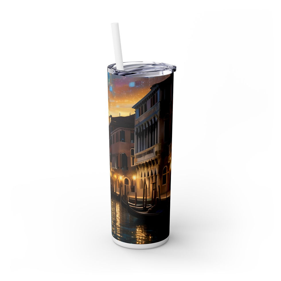 Thumbnail: Venice Skinny Tumbler with Straw, 20oz