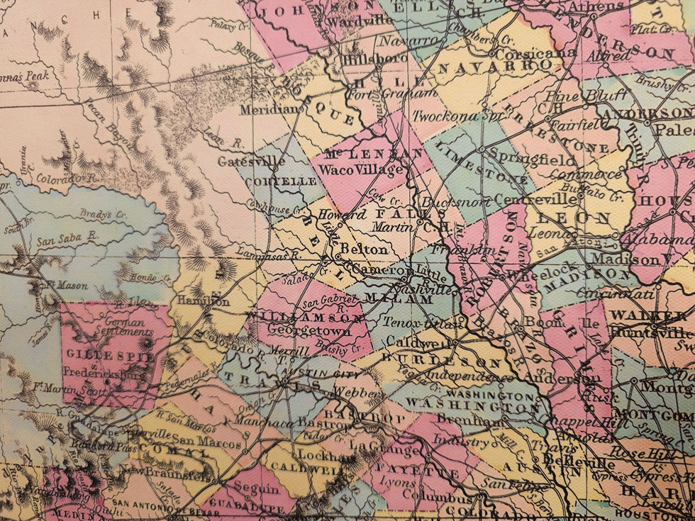 Vintage Texas Map - Custom Detailed High Definition Remastering