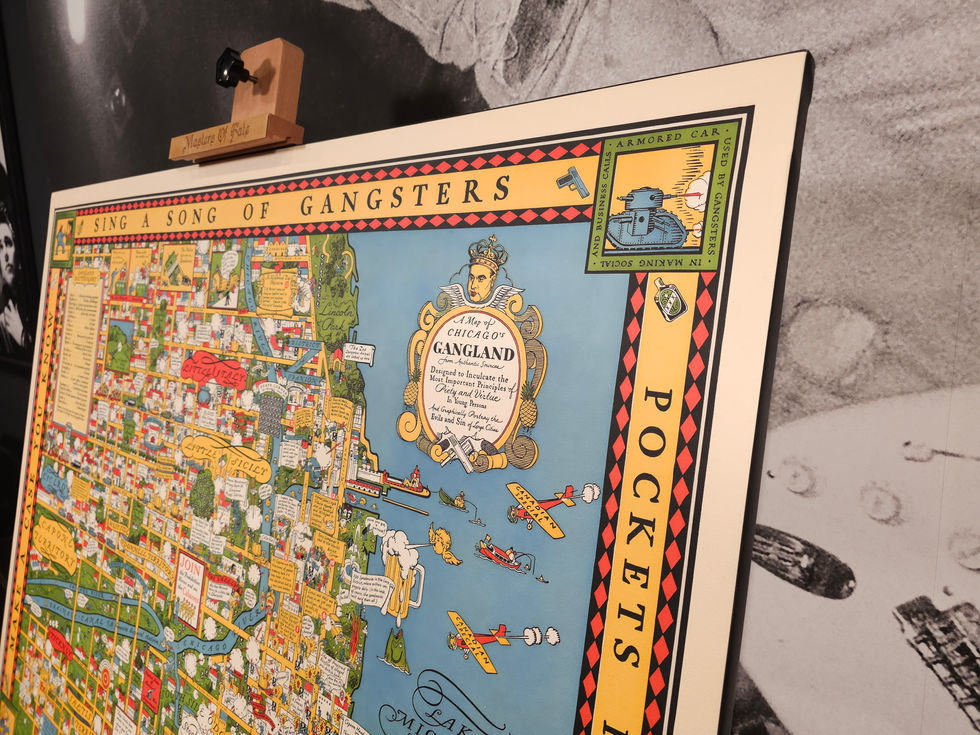 Vintage Chicago Map - Hand Made Museum Wrapped Canvas and Wood Frame