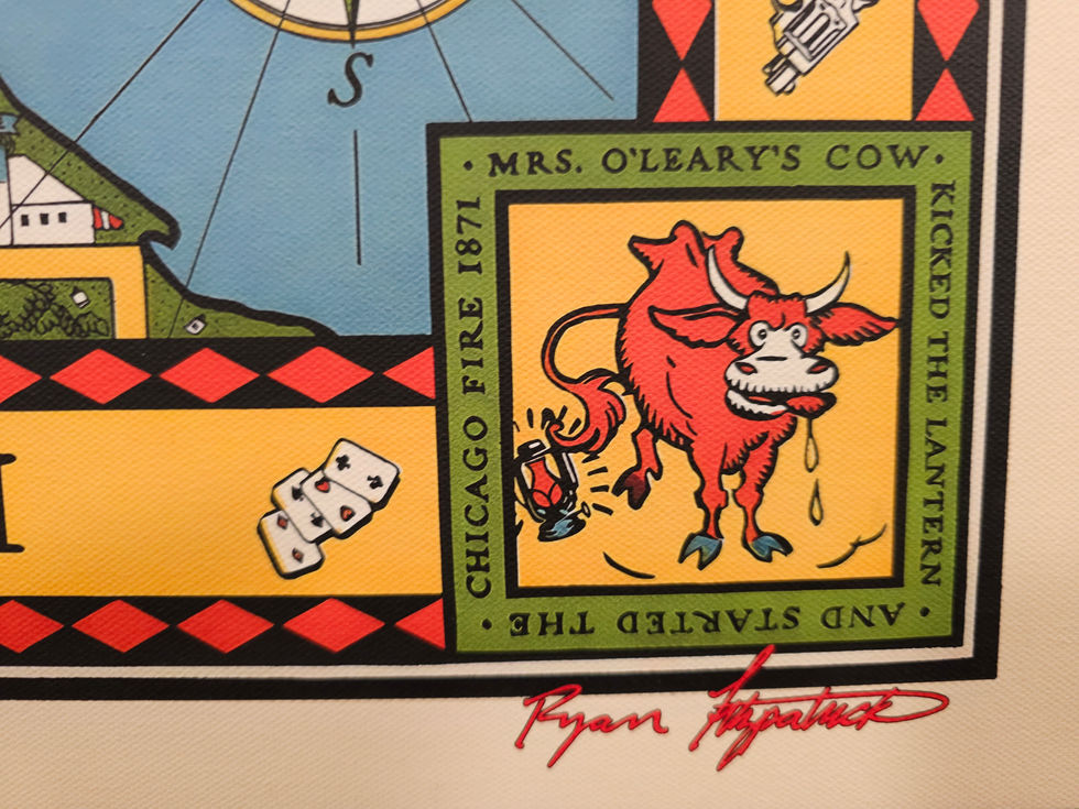 Vintage Chicago Map - Custom Detailed High Definition Remastering