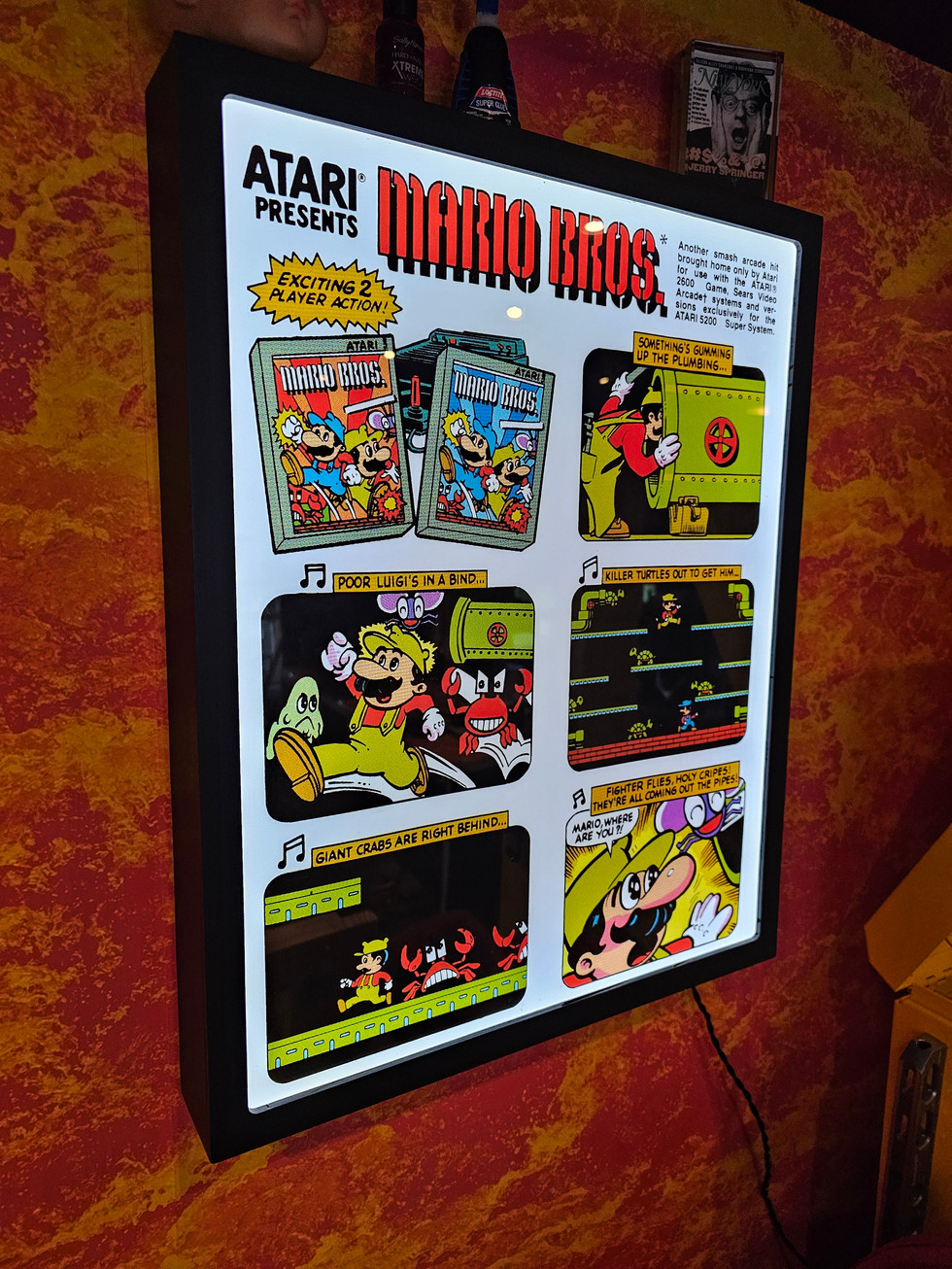 Mario Bros Light Box - Fully Handmade Wood Frame, Electrical Components, Laser Cut Acrylic