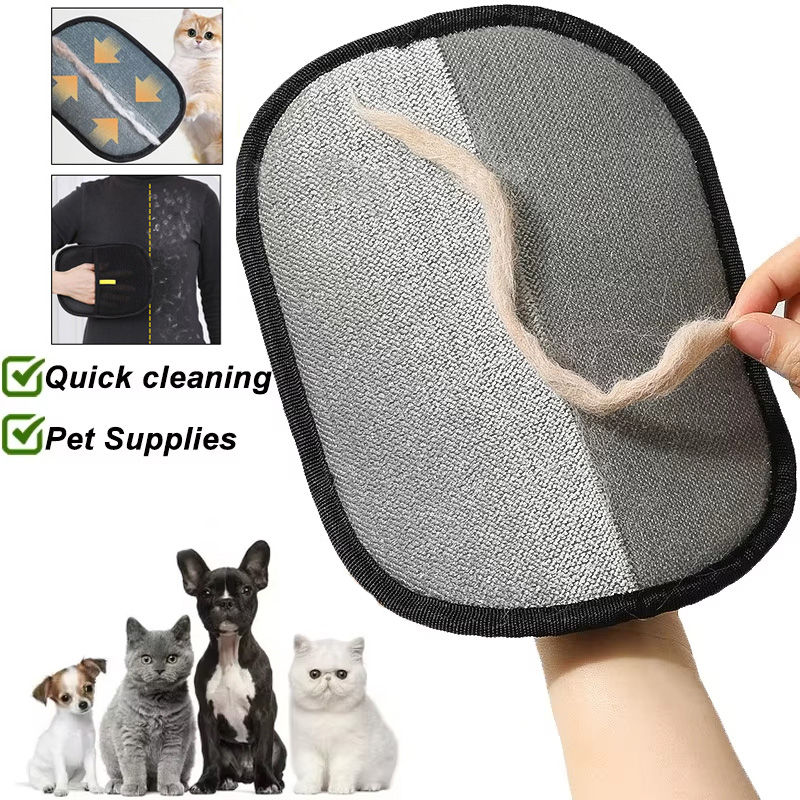 Pet Hair Remover Portable Washable Clothes Hair Dehairing Gloves Pet Cleaning Pr