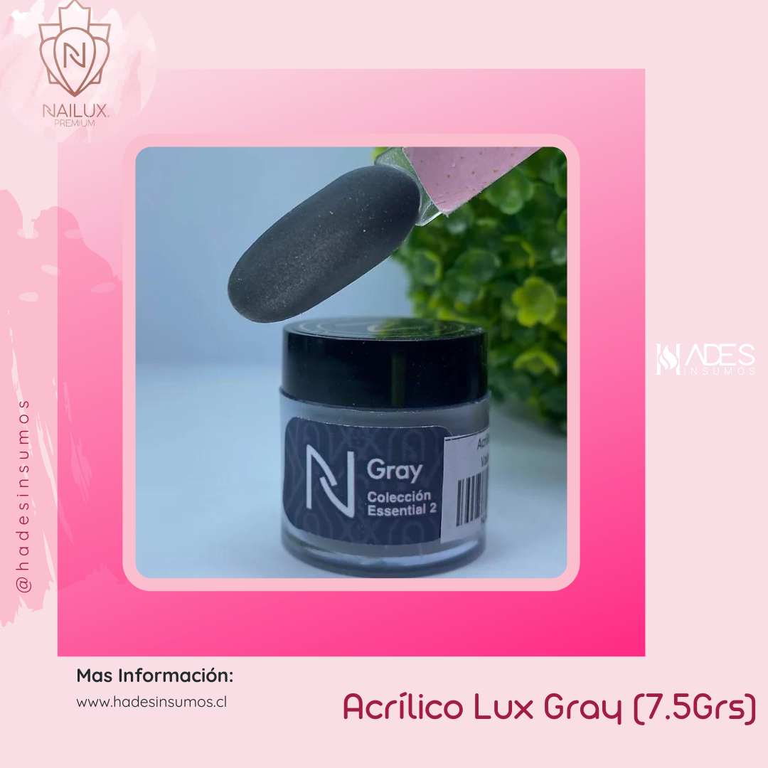 (7.5Grs) Acrílico Lux Gray - Nailux Premiun