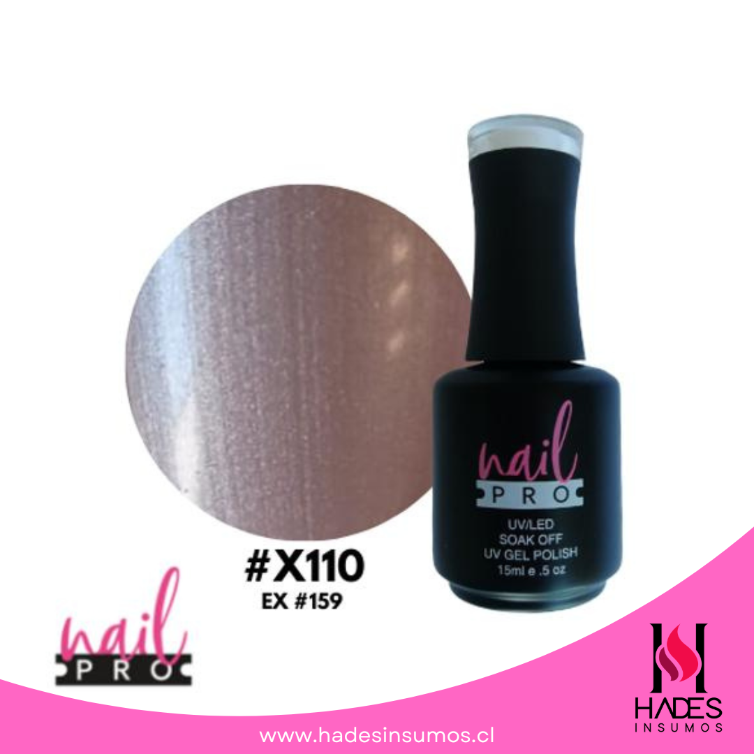 Esmalte Permanente - Plateado Champagne #X110 (15ml) - Nail Pro