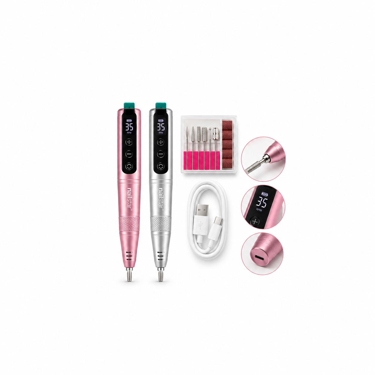 Torno Inalámbrico NailStar 35.000 RPM Profesional para Manicure