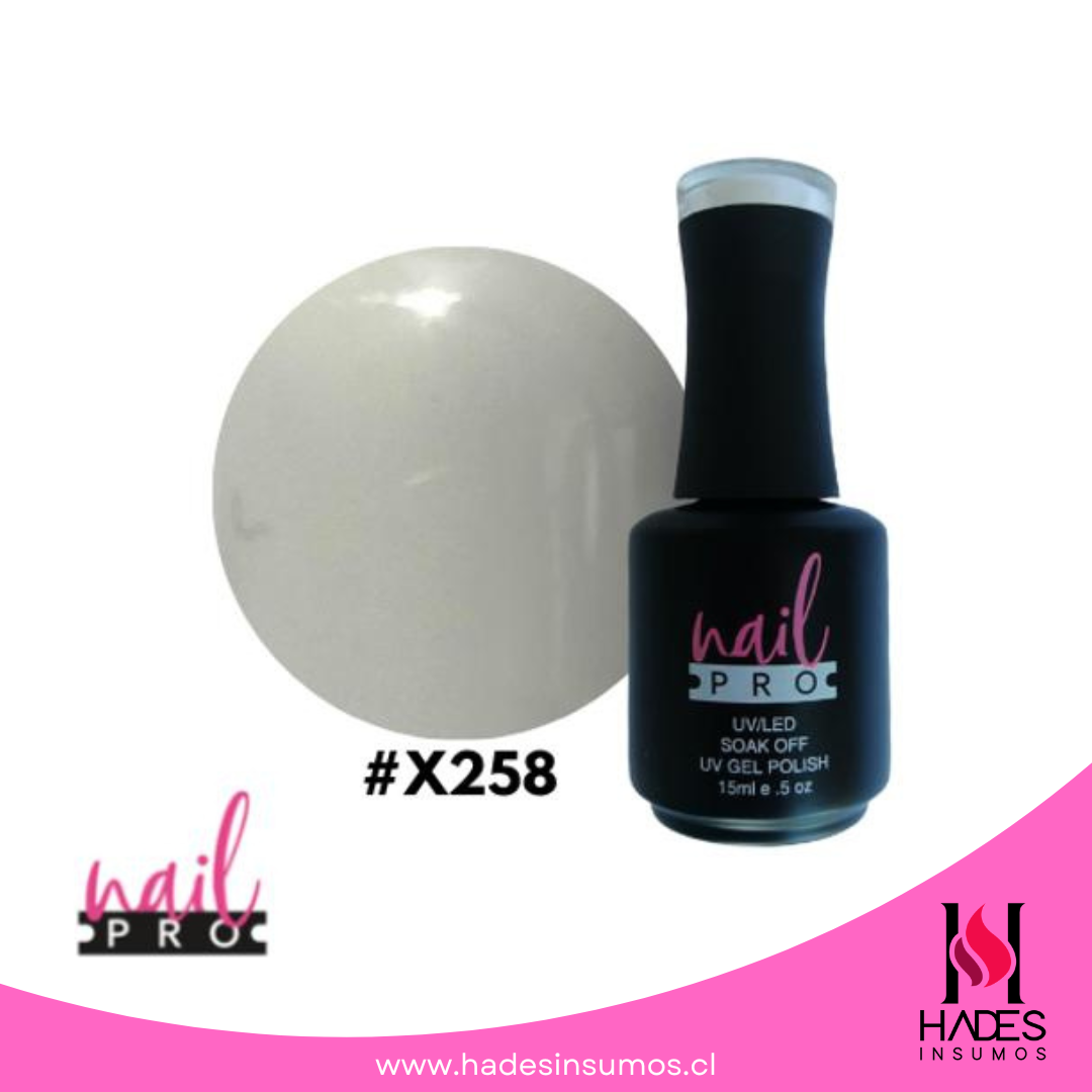 Esmalte Permanente - Gris Blanco #X258 (15ml) - Nail Pro