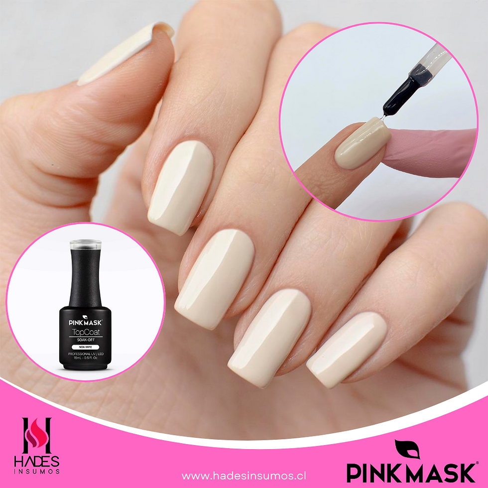 Rubber Top Coat (15ml) - Pink Mask
