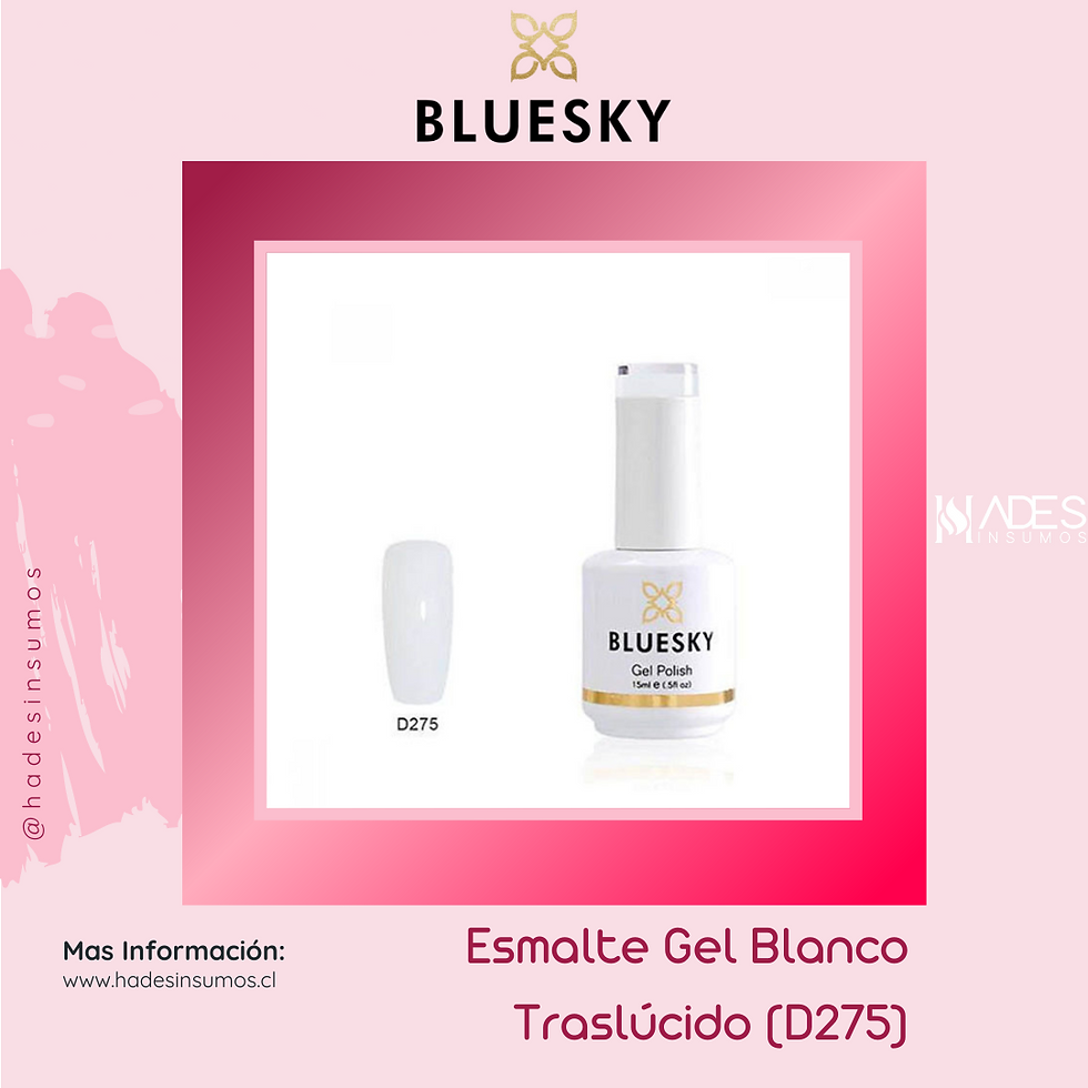Esmalte Gel - Blanco Traslúcido (D275) (15ml) - Bluesky