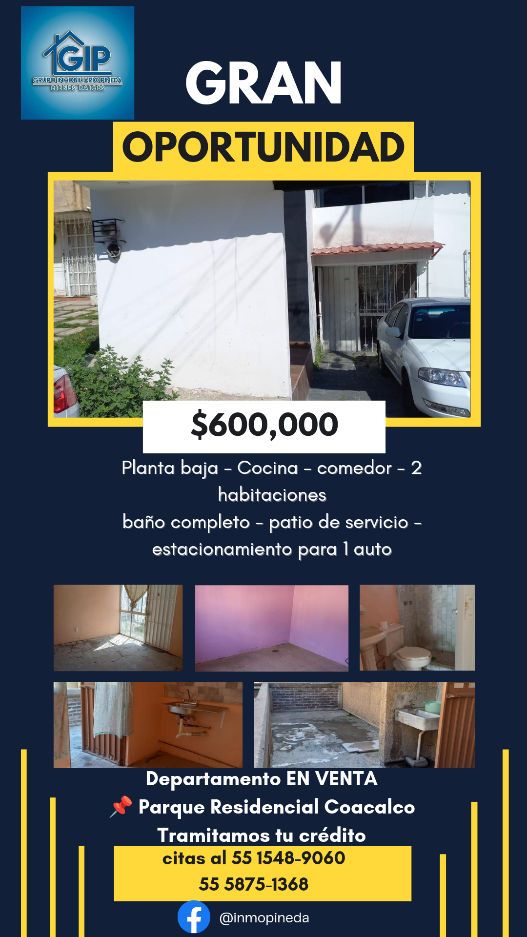 Casa dúplex planta baja en Parque Residencial Coacalco