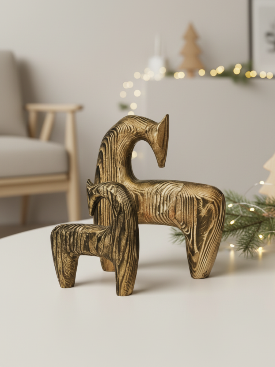 Деревянные декоративные лошади "Бронзовые"