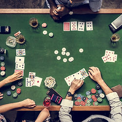 View of Poker table Texas Hold'em