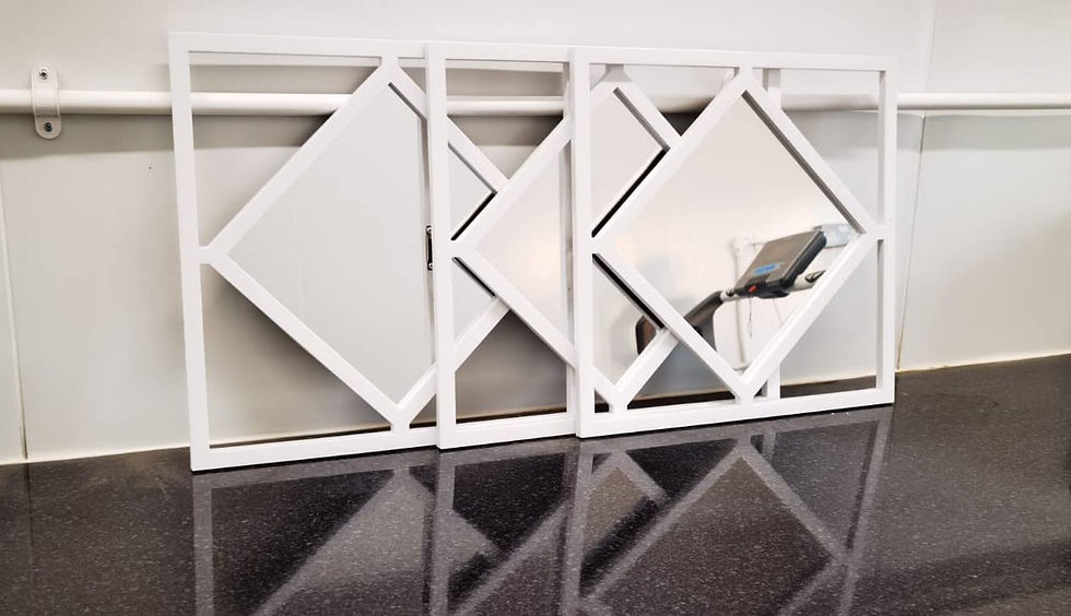 Thumbnail: Set Of 3 Square Diamond Shape Frame White Wall Art 40x40Cm