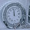 Thumbnail: Diamante Crushed Crystal Silver Mirrored edge Jewel Wall Clock Roman 50cm