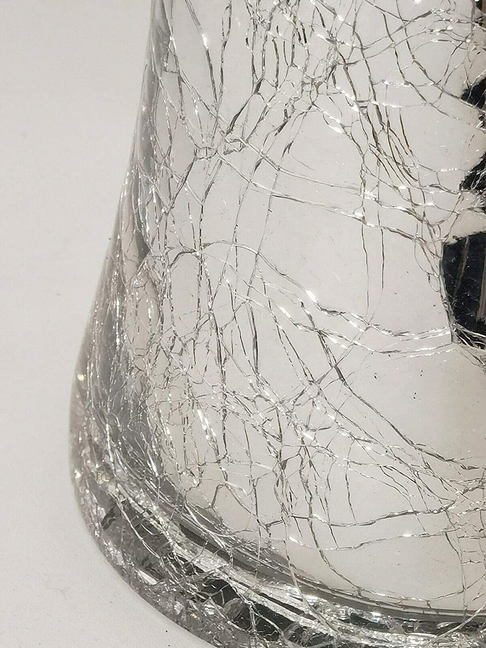 Thumbnail: SILVER CRACKLE MERCURY GLASS LARGE VASE H 30CM