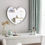 Thumbnail: Heart Shaped Wall Mirror - White Size H46.5xW51.5