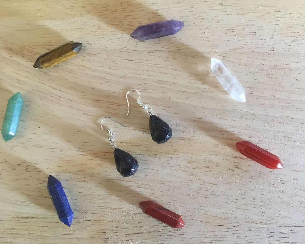 Boucles d'oreilles facettées en Goldstone - pierres naturelles