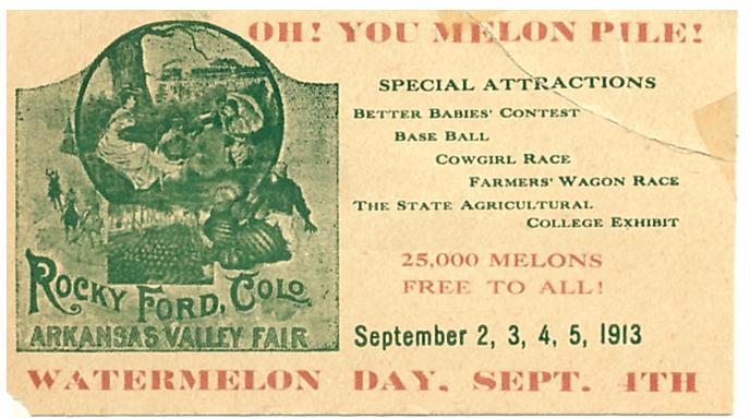 Postcard advertising Arkansas Valley Fair attractions in 1913