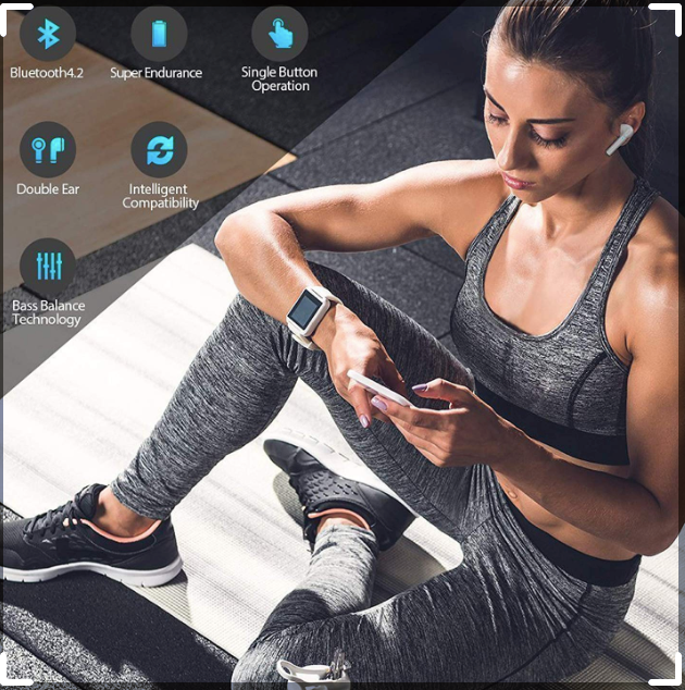 Miniatura: Headphones, HD Stereo Sports Earphones, Sweatproof Earphones