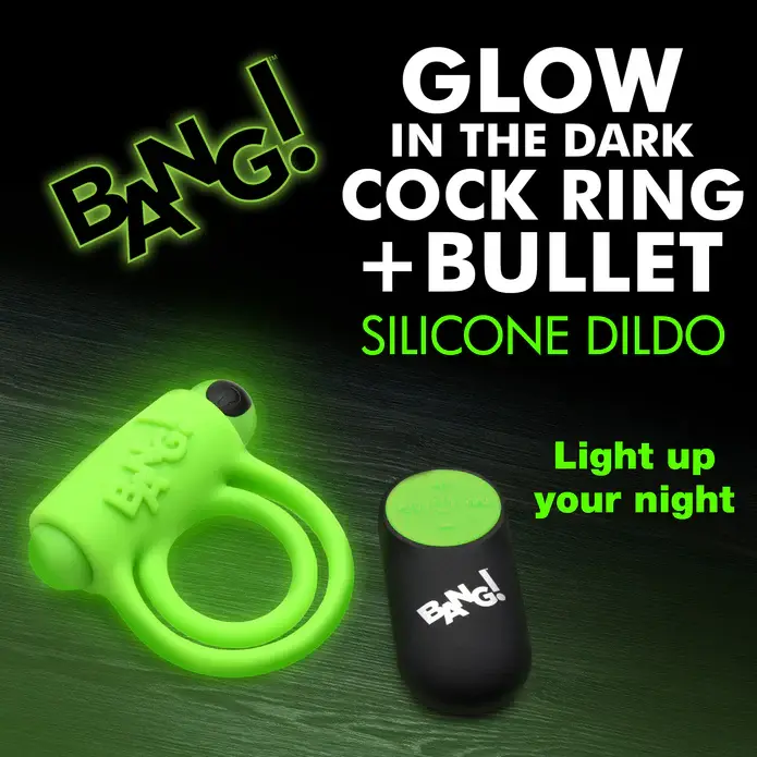 Thumbnail: 28X Glow-in-the-Dark Cock Ring w/ Remote_AH460