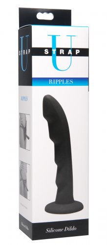 Thumbnail: Ripples Silicone Textured Dildo - Black