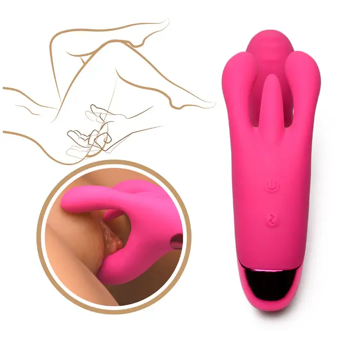Thumbnail: Triple Rabbit Vibrator - Pink_AG991-Pink