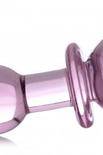 Thumbnail: Pink Rose Glass Large Anal Plug