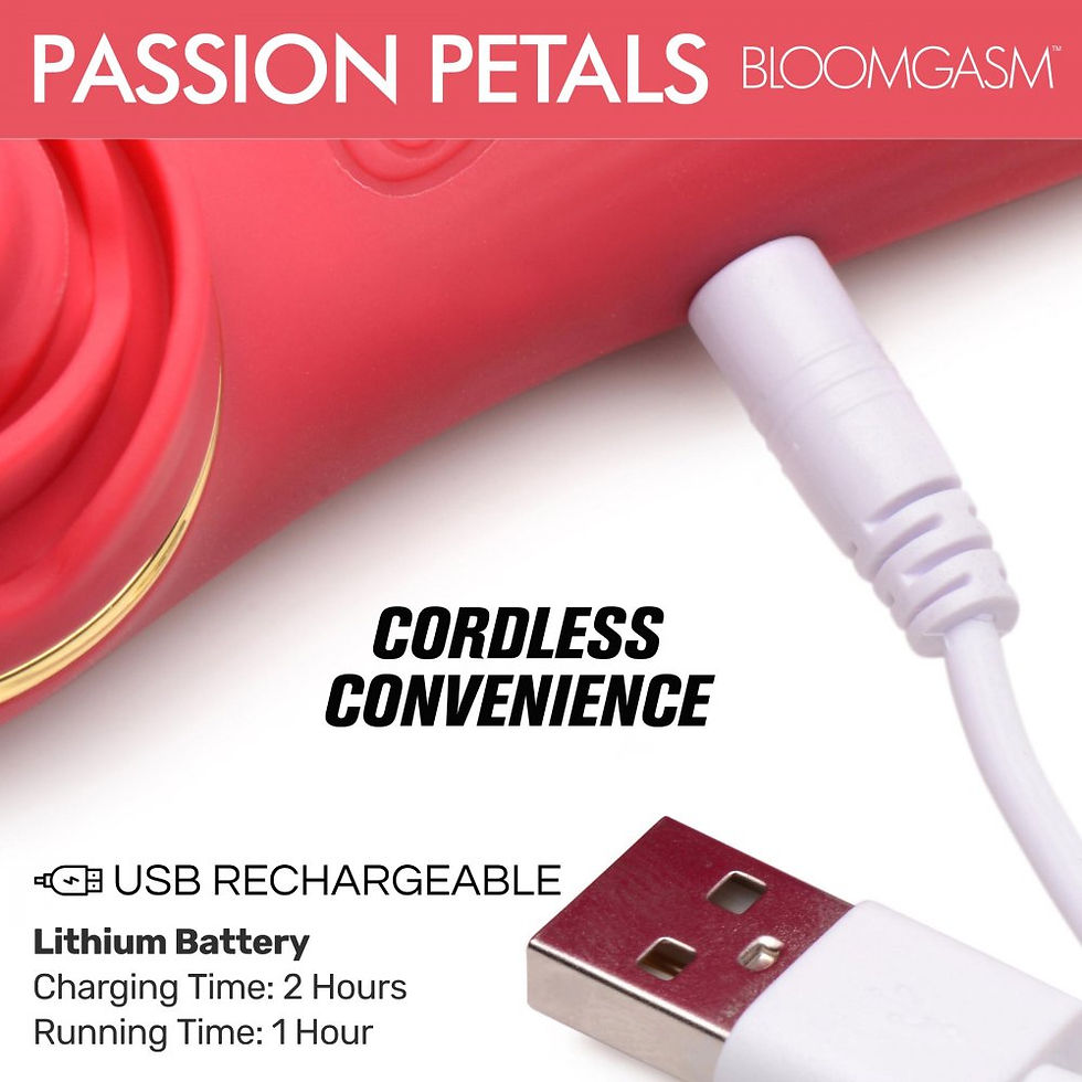 Thumbnail: Passion Petals 10X Silicone Suction Rose Vibrator - Red