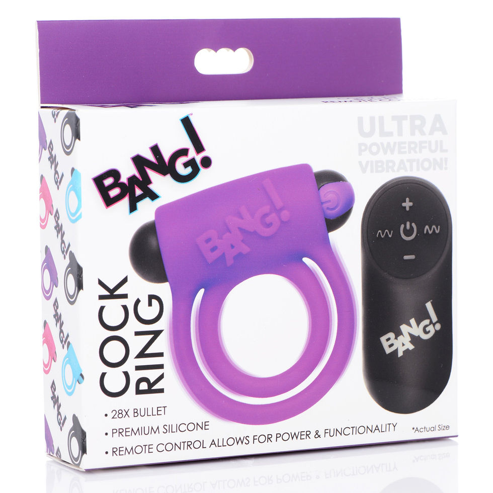 Thumbnail: Silicone Cock Ring & Bullet w/ Remote Control - Purple