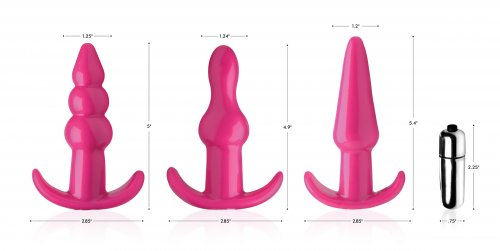 Thumbnail: Thrill Trio Anal Plug Set - Pink