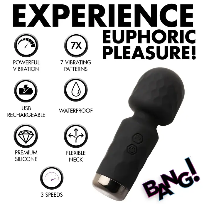 Thumbnail: 10X Mini Silicone Wand - Black_AH205-Black