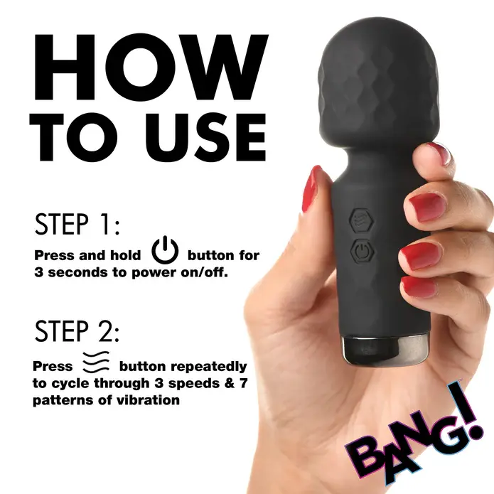 Thumbnail: 10X Mini Silicone Wand - Black_AH205-Black