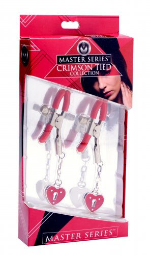 Thumbnail: Charmed Heart Padlock Nipple Clamps